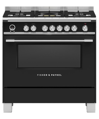 Fisher & Paykel Series 9 OR90SCG6B1 90cm Dual Fuel Range Cooker Pyrolytic Cleaning - Black