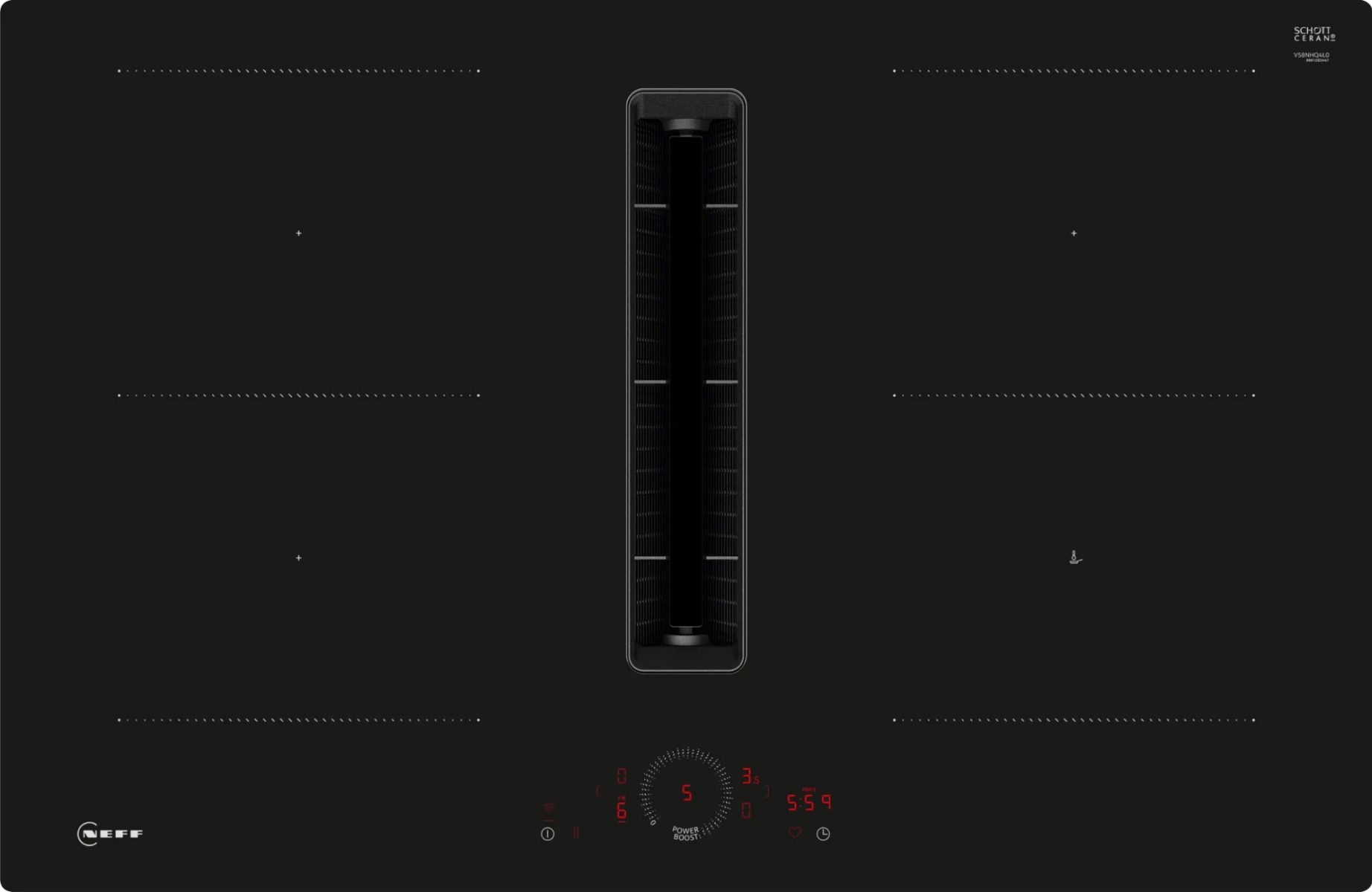 Neff V58NHQ4L0 N70 80cm Air Venting Induction Hob - Black
