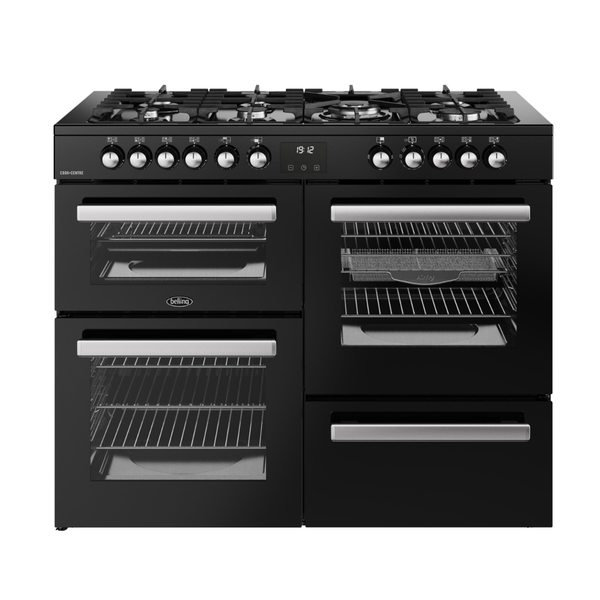 Belling Cookcentre 110DF 110cm Dual Fuel Range Cooker - Black