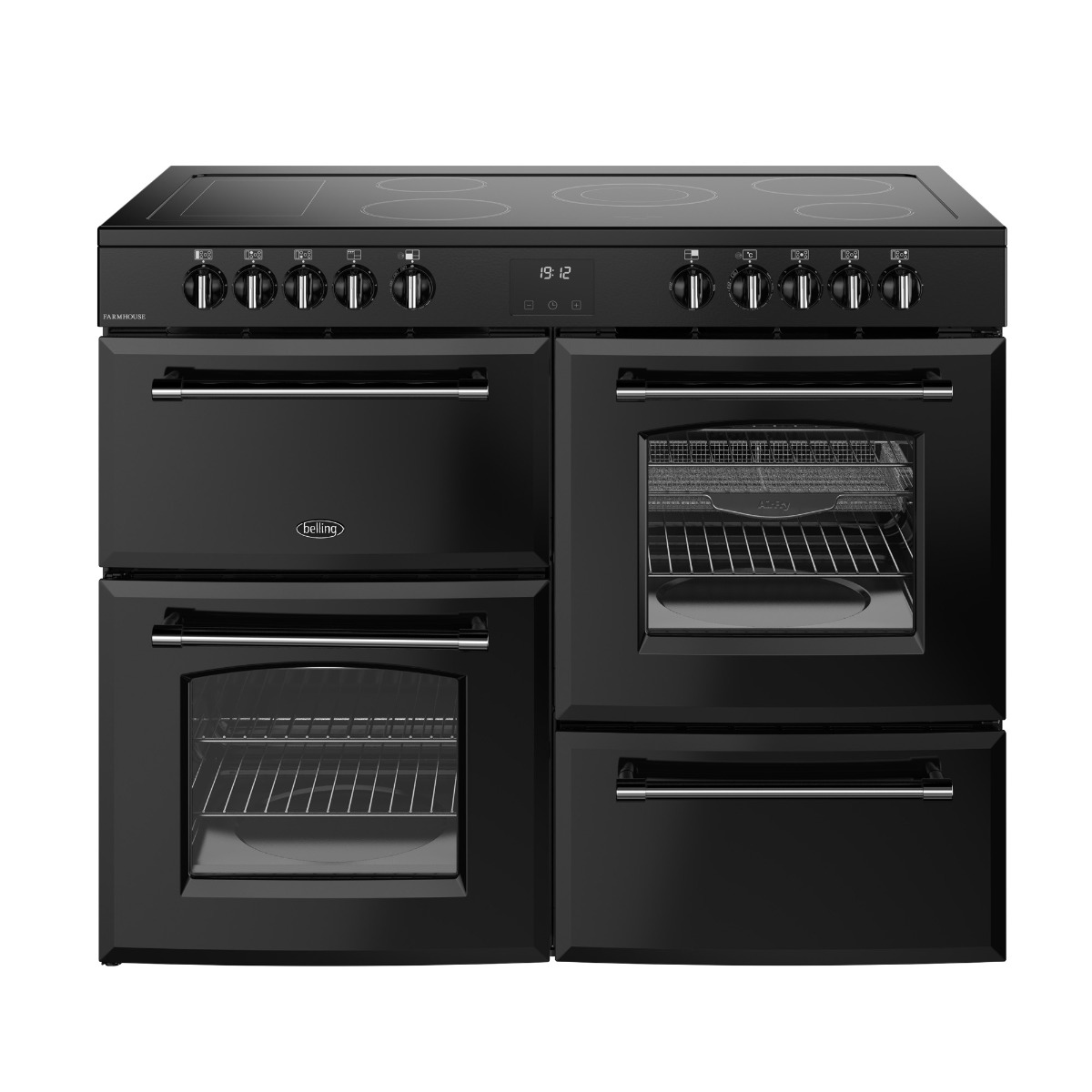Belling Farmhouse 110E 110cm Electric Range Cooker - Black