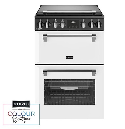 Stoves 444411993 Richmond Deluxe 60DF 60cm Dual Fuel Mini Range Cooker - Ice White
