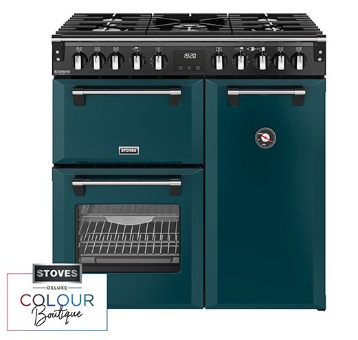 Stoves 444412007 Richmond Deluxe 90DF 90cm Dual Fuel Range Cooker - Deep Marine
