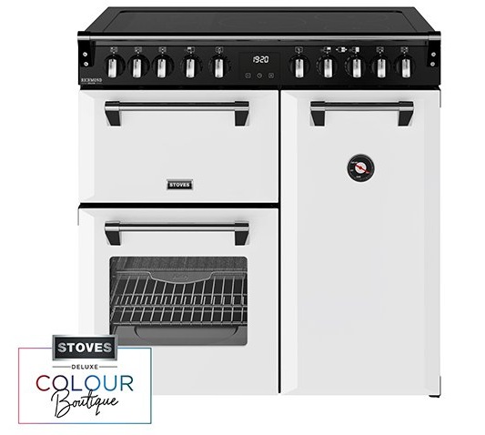 Stoves 444412010 Richmond Deluxe 90Ei RTY 90cm Electric Induction Range Cooker - Ice White