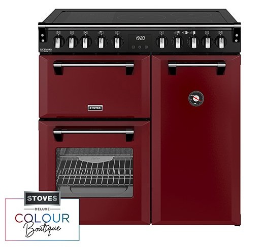Stoves 444412014 Richmond Deluxe 90Ei RTY 90cm Electric Induction Range Cooker - Garnet Red