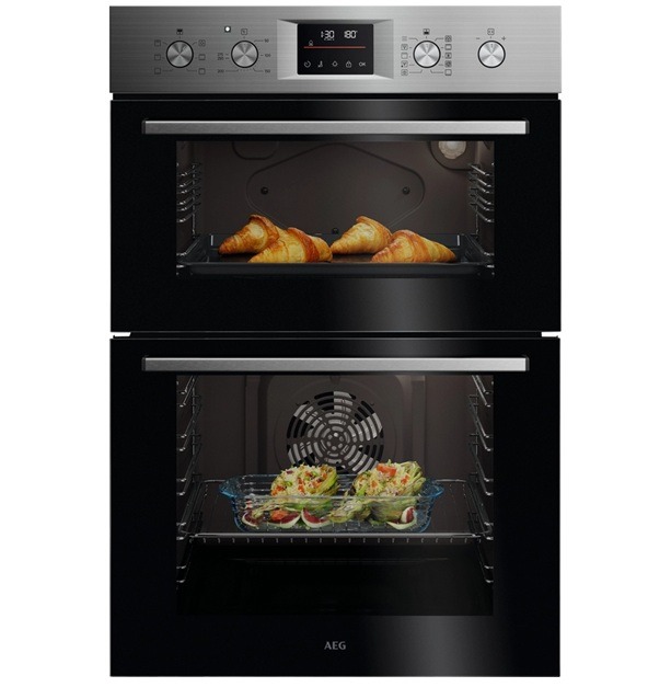 AEG 6000 Series OU5CP40M Built In Electric Double Oven - Stainless Steel - A Rated