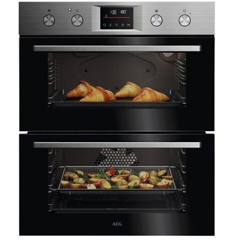 AEG 6000 Series OU5CU40M Built Under Electric Double Oven - Stainless Steel - A Rated