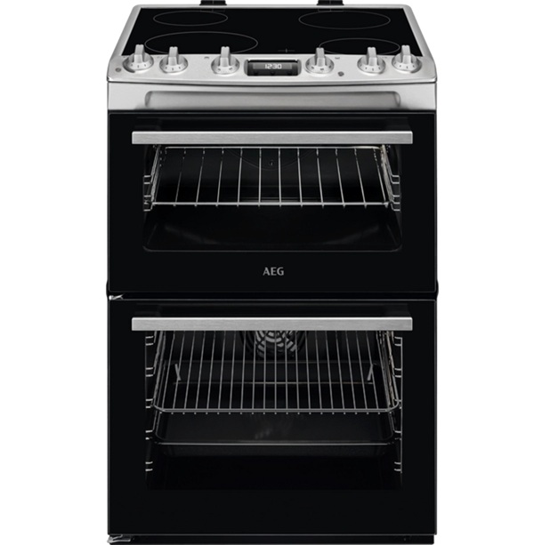 AEG CCX6530ACM 60cm Double Oven Ceramic Electric Cooker - Stainless Steel