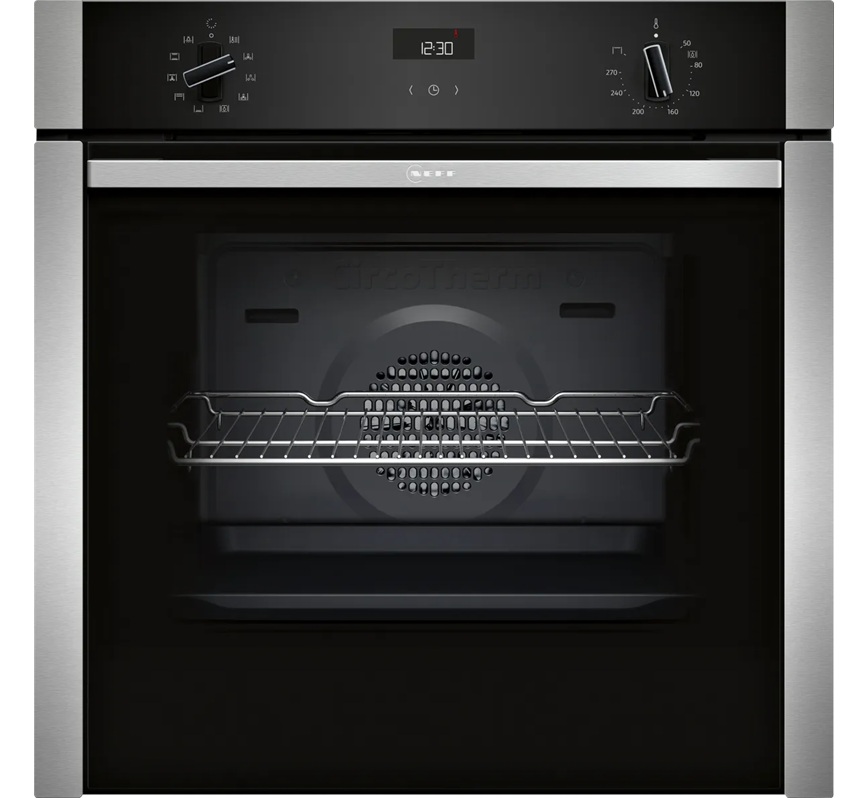 Neff B3ACE4AN3B N50 Slide and Hide Built In Electric Single Oven - Stainless Steel