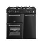 Belling Farmhouse 90DF 90cm Dual Fuel Range Cooker - Black