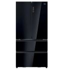 Haier HFR79F19DFGB multi door american fridge freezer in black glass