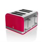 Swan ST19020RN Red 4 Slice Retro Style Toaster