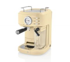 Swan SK22150CN Retro Style Semi Auto Espresso Coffee Machine, Cream