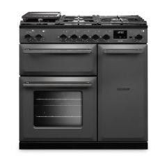 Rangemaster AURA90DFP/19277 image of 90cm range cooker in slate with onyx trim