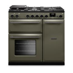 Rangemaster AURA90DFP/19281 image of 90cm range cooker in river bed finish