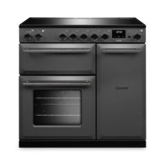Rangemaster AURA90EIP/19285 90cm Induction Range Cooker - Slate With Onyx Trim