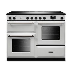 Rangemaster AURO110EI/19315 image of 110cm induction range cooker in white finish with onyx trim