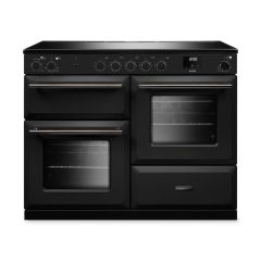 Rangemaster AURO110EI/19616 image of 110cm induction range cooker in charcoal black finish with onyx trim
