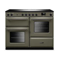 Rangemaster AURO110EI/19321 image of 110cm induction range cooker in river bed finish with onyx trim