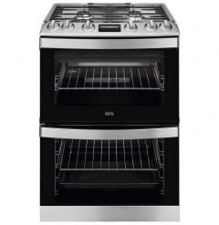 AEG CGB6130ACM 60cm Double Oven Gas Cooker, Stainless Steel
