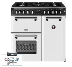 Stoves Richmond Deluxe 90DF 90cm Dual Fuel Range Cooker - Ice White