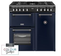 Stoves Richmond Deluxe 90DF 90cm Dual Fuel Range Cooker - Twilight Blue