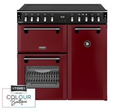 Stoves Richmond Deluxe 90Ei RTY 90cm Electric Induction Range Cooker - Garnet Red