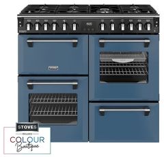Stoves Richmond Deluxe 100DF 100cm Dual Fuel Range Cooker - Twilight Blue