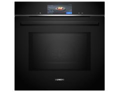 Siemens HM778GMB1B iQ700 Pyrolytic Multifunction Built In Single Oven With Microwave - Black
