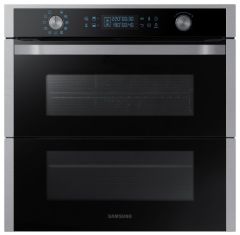 Samsung NV75N7677RS Dual Cook Flex Pyrolytic Single Oven, Stainless Steel 