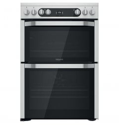 Hotpoint HDM67V9HCX Electric Cooker With Double Ovens & Ceramic Hob, Stainless Steel