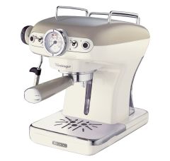 Ariete AR8913 Vintage Retro Espresso Coffee Machine With Milk Frother - Beige