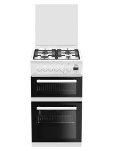 Beko EDG507W 50cm Twin Cavity Gas Cooker With Lid - White
