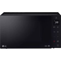 LG MH6535GIS image showing black compact microwave with grill