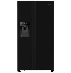 Hisense RS694N4TBF American Fridge Freezer In Black
