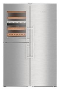 Liebherr SBSES8496 BioFresh-Plus NoFrost Side By Side Fridge Freezer Ice Maker & Wine Cooler, Stainless Steel