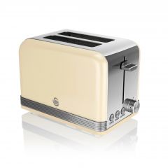 Swan ST19010CN Retro Style 2 Slice Toaster, Cream