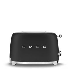 Smeg Matte Black Retro Style 2 Slice Toaster, TSF01BLMUK