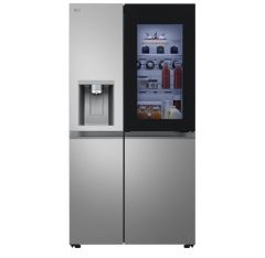 LG GSXE81PYBE image of fridge freezer with instaview window lit