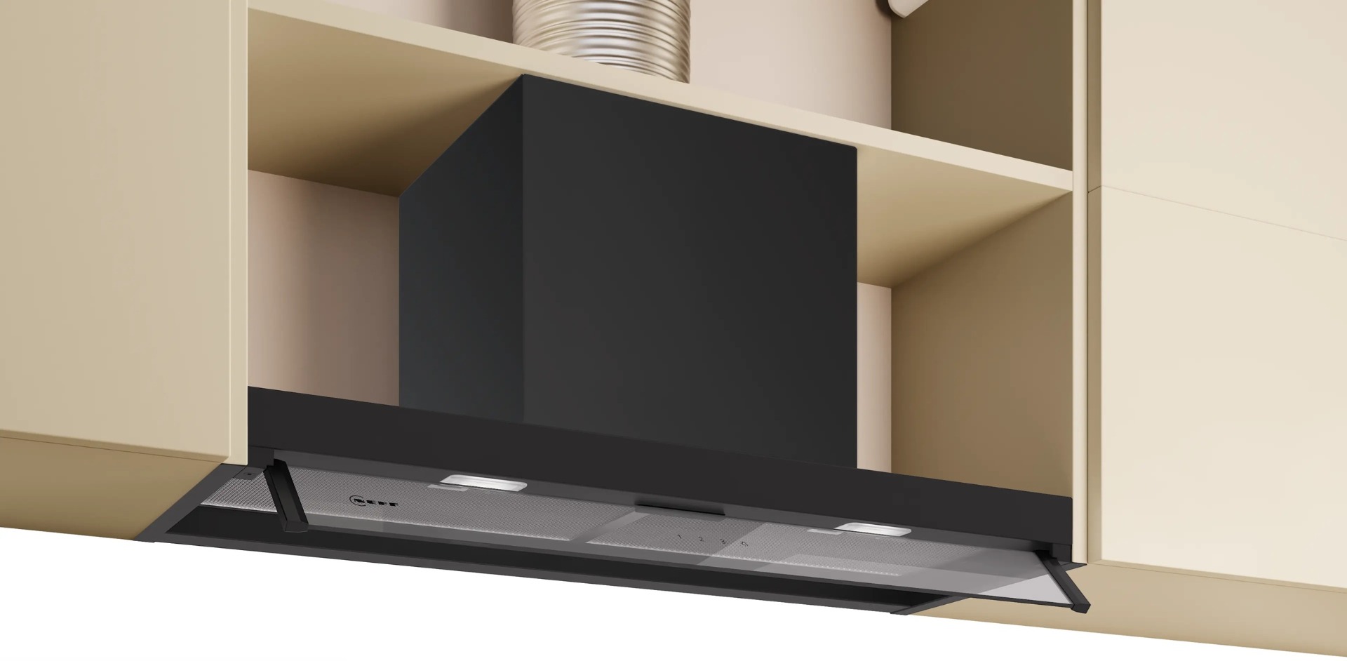 Neff N50 D85XCC2S0B 80cm Integrated Canopy Cooker Hood - Black - B Rated