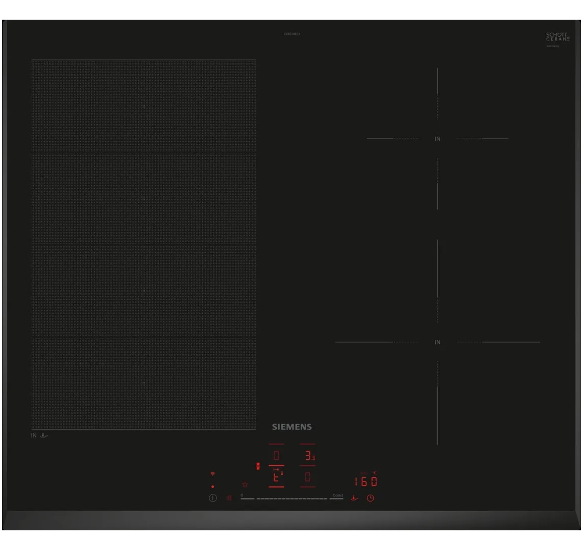 Siemens EX651HEC1E iQ700 60cm Flex Induction Hob - Black