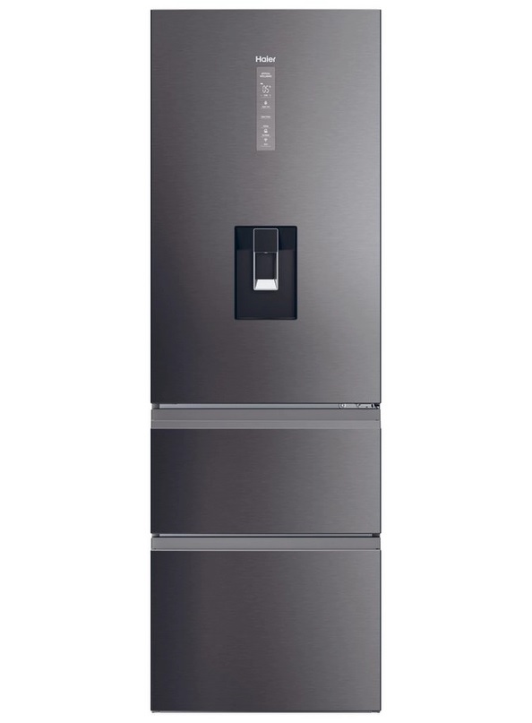 Haier HTW5618EWMP Freestanding Frost Free Fridge Freezer - Dark Inox