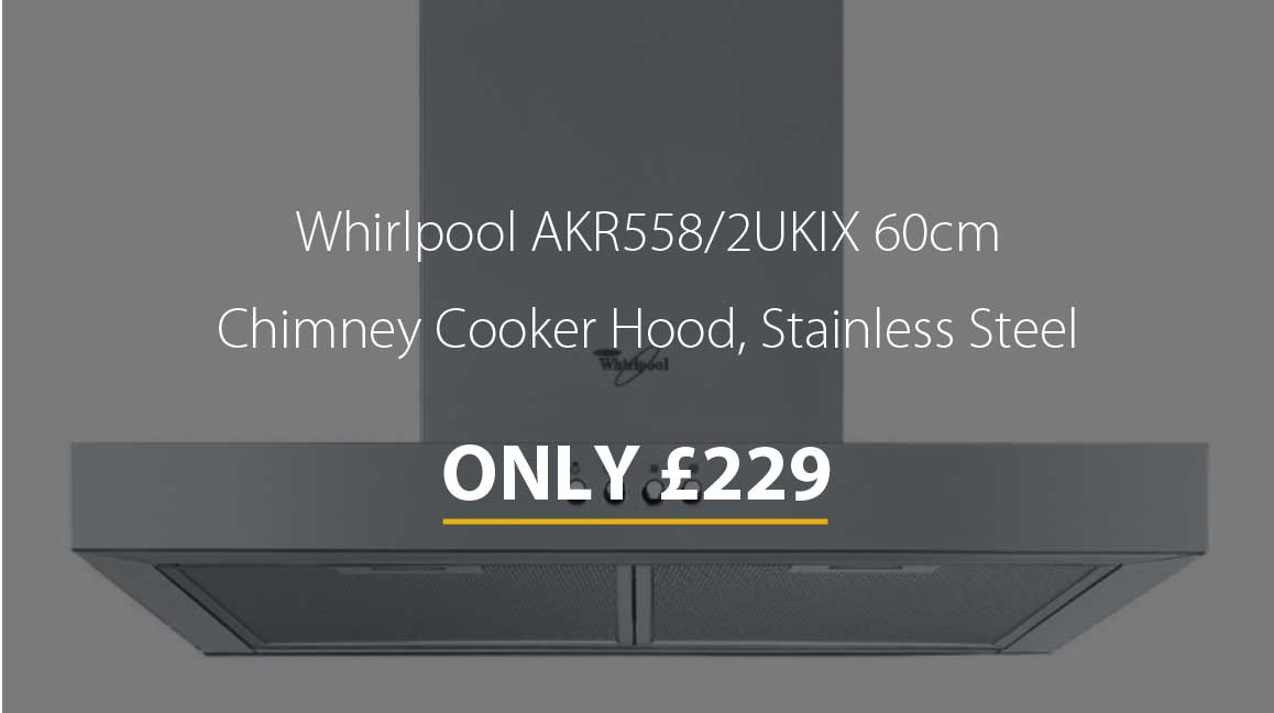 Whirlpool AKR558-2UKIX  60cm  Chimney Cooker Hood Stainless Steel